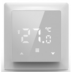 IQLED. Программируемый регулятор для теплого пола с Wi-Fi, сенсорный, белый, 16А